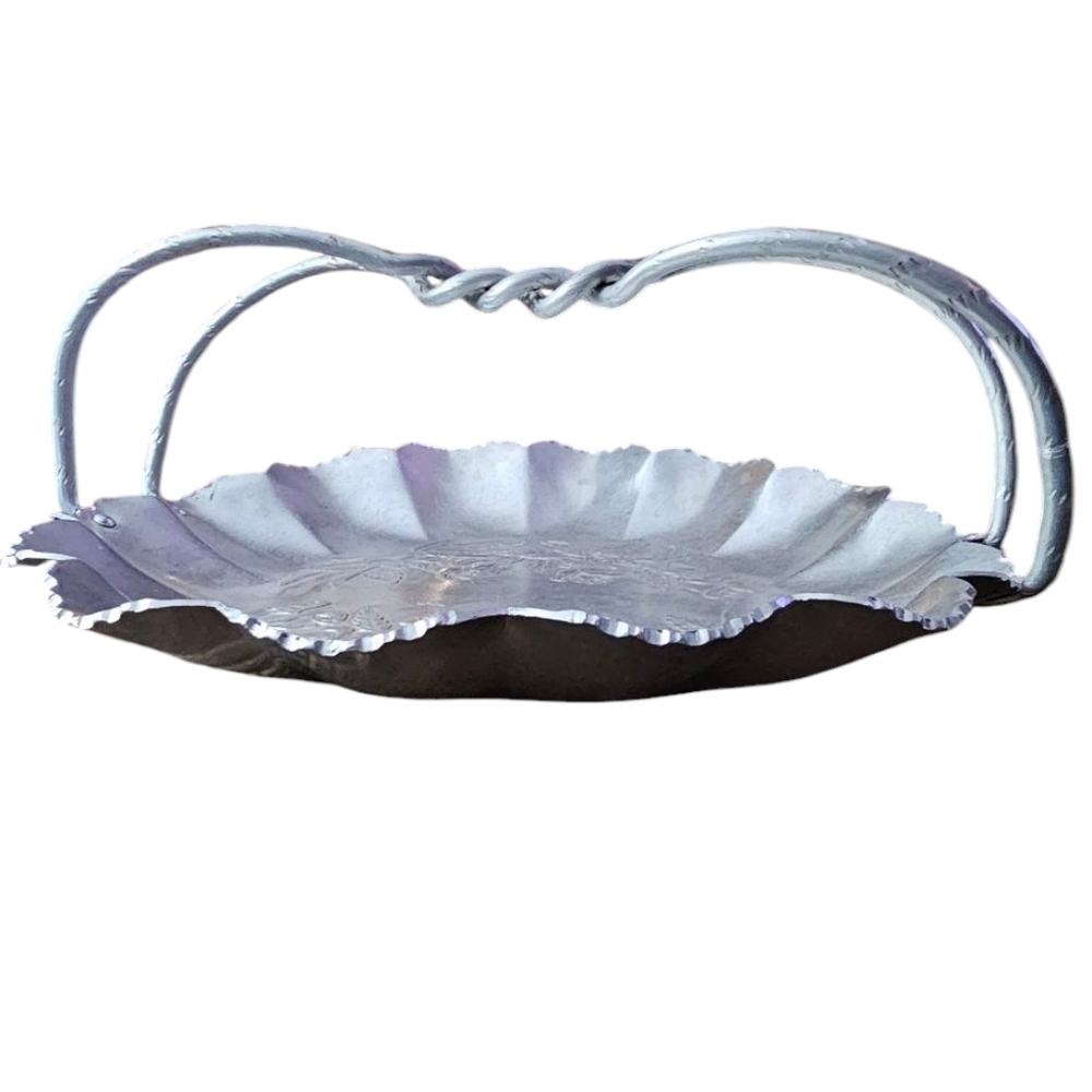 Farber and Shlevin - Vintage 1950's Hand Wrought Cast Aluminum Roses Basket​